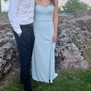 Jenny Yoo blue strapless dress